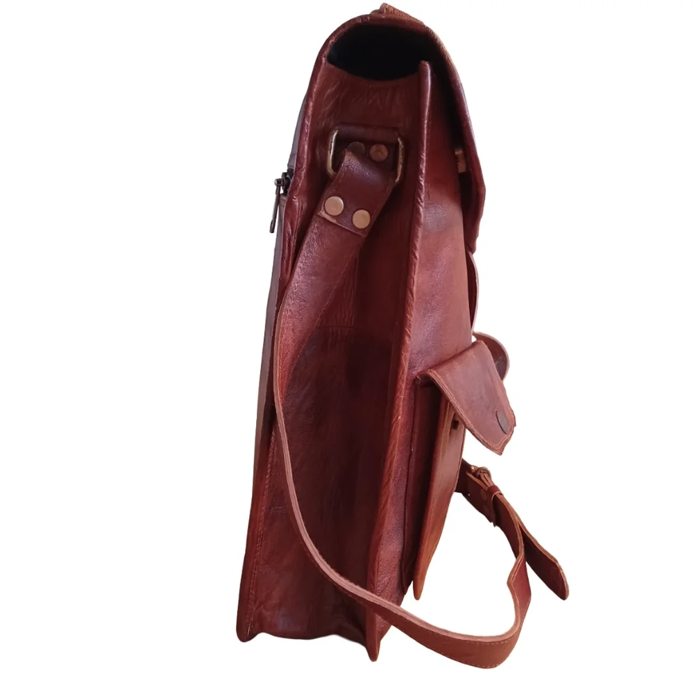 MEN'S VINTAGE LEATHER CROSSBODY MESSENGER BAG